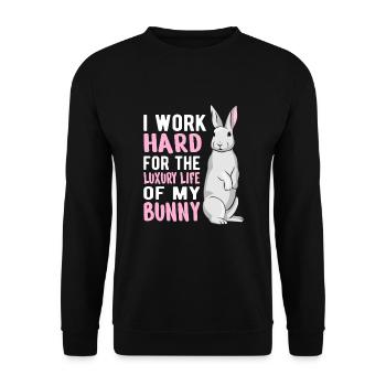Idée de cadeau de lapin propriétaire de lapin: la vie de luxe - Sweat-shirt Unisexe - noir - Devant - Alina (178cm) & Michal (187cm)