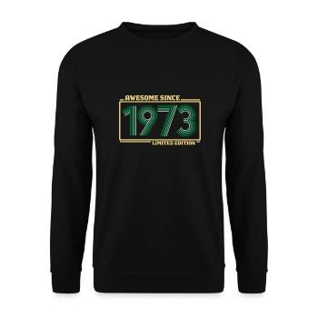 Awesome since 1973 LIMITED EDITION 48 years of retro - Unisex Sweatshirt - black - Front - Alina (178cm) & Michal (187cm)