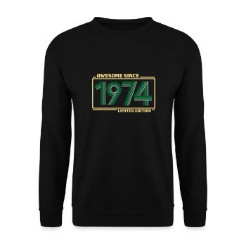 Awesome since 1974 LIMITED EDITION 47 years of retro - Unisex Sweatshirt - black - Front - Alina (178cm) & Michal (187cm)