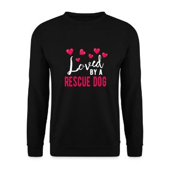 DOG RESCUE / ANIMAL RESCUE: loved by a Rescue Dog - Unisex Sweatshirt - black - Front - Alina (178cm) & Michal (187cm)