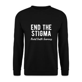 MENTAL HEALTH AWARENESS end the Stigma - Unisex Pullover - Schwarz - Vorne - Alina (178cm) & Michal (187cm)