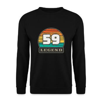 Legend 59 Vintage 1959 Birthday 62 Years Retro - Unisex Sweatshirt - black - Front - Alina (178cm) & Michal (187cm)