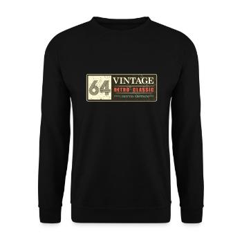 64 1964 Vintage 57 Year Old RETRO CLASSIC LIMITED EDT - Unisex Sweatshirt - black - Front - Alina (178cm) & Michal (187cm)