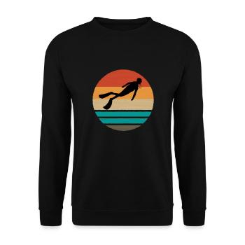 SCUBA DIVER SCUBA DIVING VINTAGE - Sweat-shirt Unisexe - noir - Devant - Alina (178cm) & Michal (187cm)
