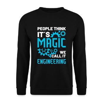 Engineering Engineer Engineer Major Student Gift - Unisex Sweatshirt - black - Front - Alina (178cm) & Michal (187cm)