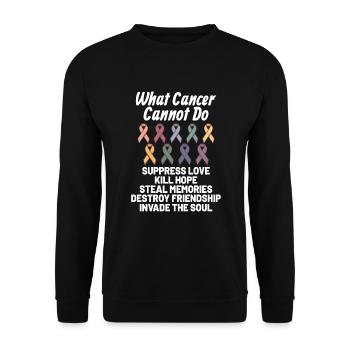 Cancer Fighter Cancer Awareness : What Cancer - Unisex Pullover - Schwarz - Vorne - Alina (178cm) & Michal (187cm)