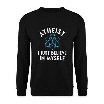 ATHEISM ATHEIST : I believe in myself - Sweat-shirt Unisexe - noir - Devant - Alina (178cm) & Michal (187cm)