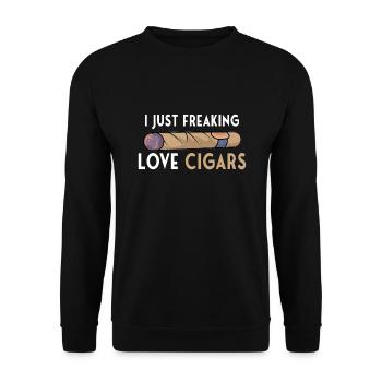CIGARS GIFT IDEA : love Cigars - Sweat-shirt Unisexe - noir - Devant - Alina (178cm) & Michal (187cm)