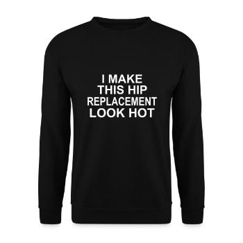 HIP REPLACEMENT SURGERY hip replacement hot - Sweat-shirt Unisexe - noir - Devant - Alina (178cm) & Michal (187cm)
