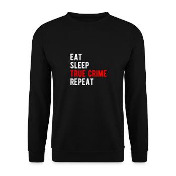 TRUE CRIME: eat,sleep,true crime,repeat - Sweat-shirt Unisexe - noir - Devant - Alina (178cm) & Michal (187cm)