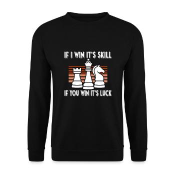 CHESS PLAYER CHESSBOARD CHESS GAME BOARD GAME GIFT - Sweat-shirt Unisexe - noir - Devant - Alina (178cm) & Michal (187cm)