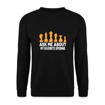 CHESS PLAYER CHESSBOARD CHESS GAME BOARD GAME GIFT - Sweat-shirt Unisexe - noir - Devant - Alina (178cm) & Michal (187cm)