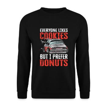 Car Drifting Racing Racecar Motorsport Skid Marks - Unisex Pullover - Schwarz - Vorne - Alina (178cm) & Michal (187cm)
