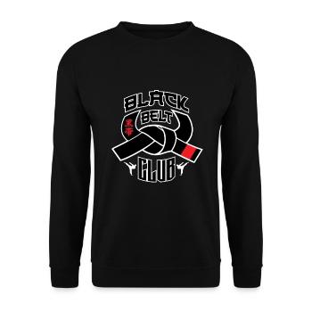KARATE GIFT MARTIAL ARTS IDEA: Black belt Club - Unisex Sweatshirt - black - Front - Alina (178cm) & Michal (187cm)