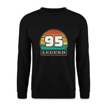 Legend 95 Vintage 1995 Birthday 26 years retro - Unisex Sweatshirt - black - Front - Alina (178cm) & Michal (187cm)