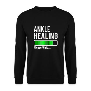 BROKEN ANKLE / ANKLE SURGERY: Ankle Healing - Unisex Sweatshirt - black - Front - Alina (178cm) & Michal (187cm)
