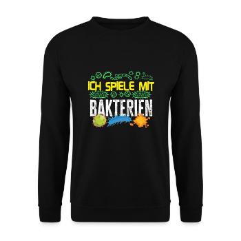 Mikrobiologe Mikrobiologie : spiele mit Bakterien - Unisex Pullover - Schwarz - Vorne - Alina (178cm) & Michal (187cm)