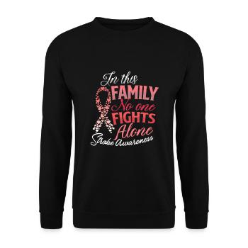 Stroke Survivor Stroke Awareness Rehab Gift Idea - Unisex Sweatshirt - black - Front - Alina (178cm) & Michal (187cm)
