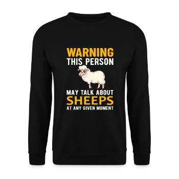 SHEEP FARMER BARN warning talk about sheeps - Sweat-shirt Unisexe - noir - Devant - Alina (178cm) & Michal (187cm)