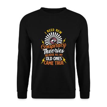 Conspiracy theories Conspiracy theorists - Unisex Sweatshirt - black - Front - Alina (178cm) & Michal (187cm)