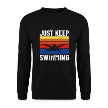 NATATION / SCHWIMMER just keep swimming - Sweat-shirt Unisexe - noir - Devant - Alina (178cm) & Michal (187cm)
