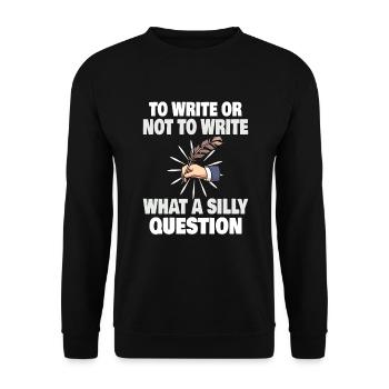 Author Writing Writer Literature Gift Idea - Unisex Sweatshirt - black - Front - Alina (178cm) & Michal (187cm)