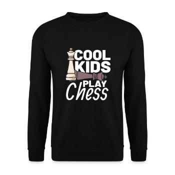 CHESS PLAYER CHESSBOARD CHESS GAME BOARD GAME GIFT - Sweat-shirt Unisexe - noir - Devant - Alina (178cm) & Michal (187cm)
