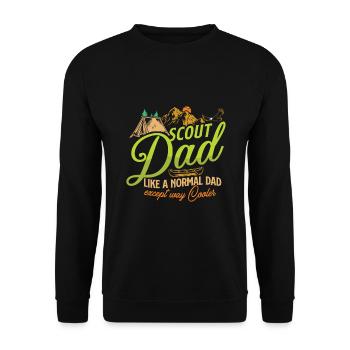 Scout Camping Outdoor Campfire Hiking Backpacking - Unisex Sweatshirt - black - Front - Alina (178cm) & Michal (187cm)