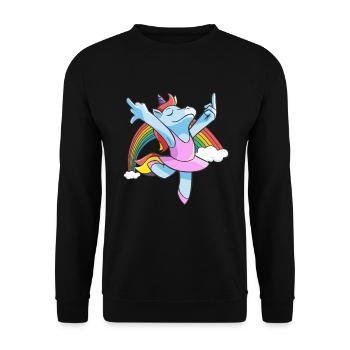 Licorne drôle Majeur Arc-en-ciel - Sweat-shirt Unisexe - noir - Devant - Alina (178cm) & Michal (187cm)