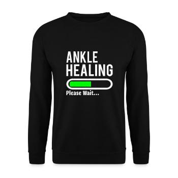 BROKEN ANKLE / ANKLE SURGERY: Ankle Healing - Unisex Sweatshirt - black - Front - Alina (178cm) & Michal (187cm)