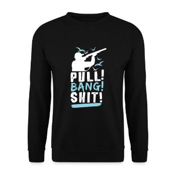 Clay Pigeon Shooting Skeet Shooting Shooting - Unisex Sweatshirt - black - Front - Alina (178cm) & Michal (187cm)