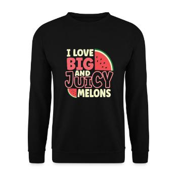 Watermelon Funny Fruit Funny Watermelon Fruit Joke - Unisex Pullover - Schwarz - Vorne - Alina (178cm) & Michal (187cm)