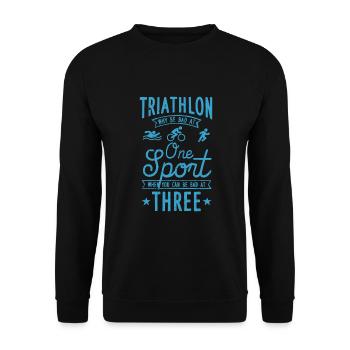 Triathlon Swim Bike Run Triathlete Sport Gift - Unisex Pullover - Schwarz - Vorne - Alina (178cm) & Michal (187cm)