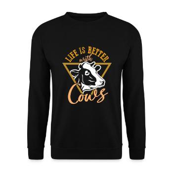 Livestock Show Farmer Cattle Cow Farm Cattle - Sweat-shirt Unisexe - noir - Devant - Alina (178cm) & Michal (187cm)