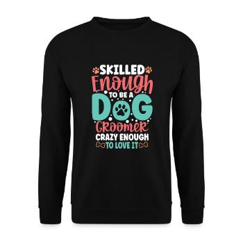 Chien Toilettage Chien Chiot Chien Toilettage Chien Sitter - Sweat-shirt Unisexe - noir - Devant - Alina (178cm) & Michal (187cm)