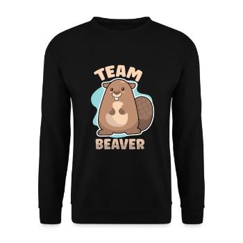 Beaver Fan Beaver Lover Funny Beaver Gift - Unisex Pullover - Schwarz - Vorne - Alina (178cm) & Michal (187cm)