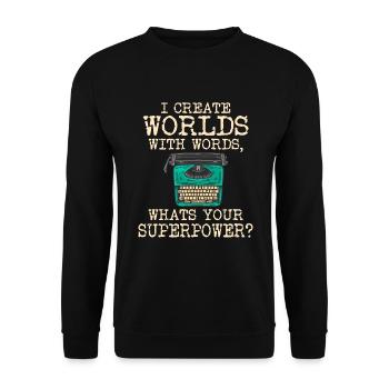 Author Writing Writer Literature Gift Idea - Unisex Sweatshirt - black - Front - Alina (178cm) & Michal (187cm)