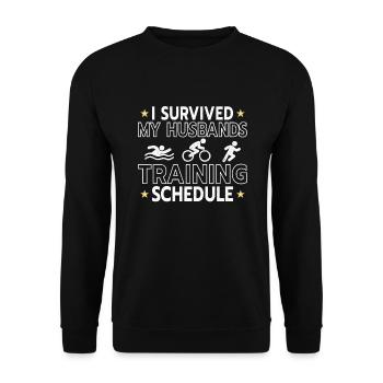Triathlon Swim Bike Run Triathlete Sport Gift - Unisex Sweatshirt - black - Front - Alina (178cm) & Michal (187cm)