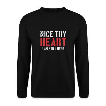 Heart Attack Open Heart Surgery Heart Surgery Gift - Unisex Sweatshirt - black - Front - Alina (178cm) & Michal (187cm)