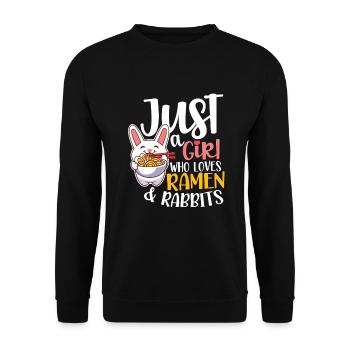 Ramen Fan Japanese Food Rabbit Bunnies Gift - Unisex Sweatshirt - black - Front - Alina (178cm) & Michal (187cm)