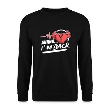 Heart Attack Open Heart Surgery Heart Surgery Gift - Unisex Pullover - Schwarz - Vorne - Alina (178cm) & Michal (187cm)