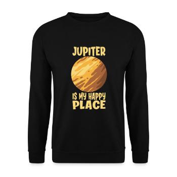 Jupiter est mon endroit heureux Planète Astronome de l’espace - Sweat-shirt Unisexe - noir - Devant - Alina (178cm) & Michal (187cm)