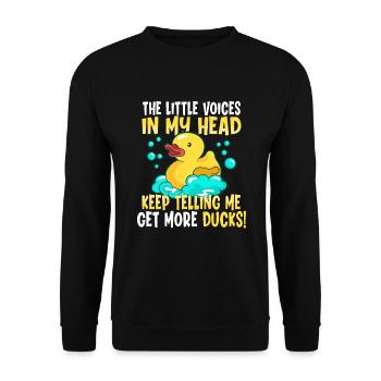 Rubber Duck Ducks Bubbles Duck lover Cute Duck - Unisex Pullover - Schwarz - Vorne - Alina (178cm) & Michal (187cm)
