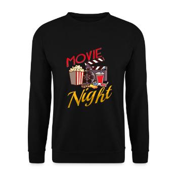 Movie Watching Cinema Popcorn Binge Watching - Unisex Sweatshirt - black - Front - Alina (178cm) & Michal (187cm)