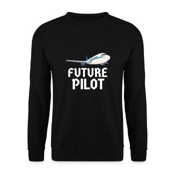 Pilote Aviation Avion Ligne Futurs Pilotes - Sweat-shirt Unisexe - noir - Devant - Alina (178cm) & Michal (187cm)