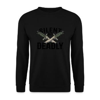 Balisong Butterfly Knife bente-nuebe Gift Idea - Unisex Sweatshirt - black - Front - Alina (178cm) & Michal (187cm)