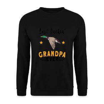 Duckaholic Addicted to Quack Funny Duck Hunting - Unisex Sweatshirt - black - Front - Alina (178cm) & Michal (187cm)