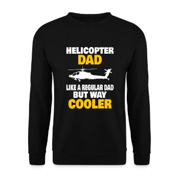 Helicopter Pilot Aviation Helicopter Dad - Unisex Pullover - Schwarz - Vorne - Alina (178cm) & Michal (187cm)