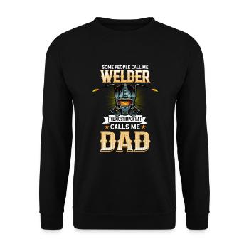 Welder Funny Funny Welding Gift - Unisex Sweatshirt - black - Front - Alina (178cm) & Michal (187cm)