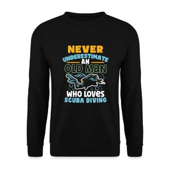 Scuba Diving Scuba Diver Marine Ocean Freediving - Unisex Sweatshirt - black - Front - Alina (178cm) & Michal (187cm)